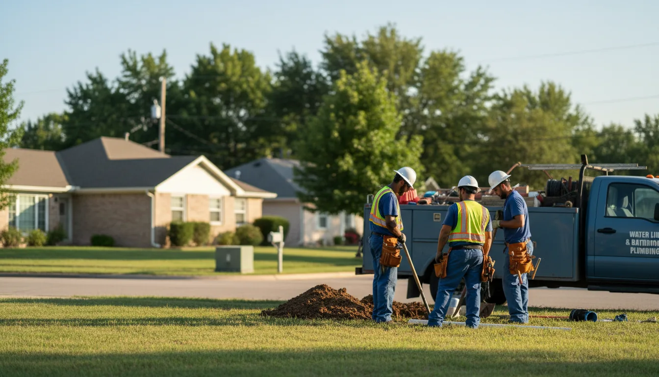 Residential water line and bathroom plumbing service in Munich, ND